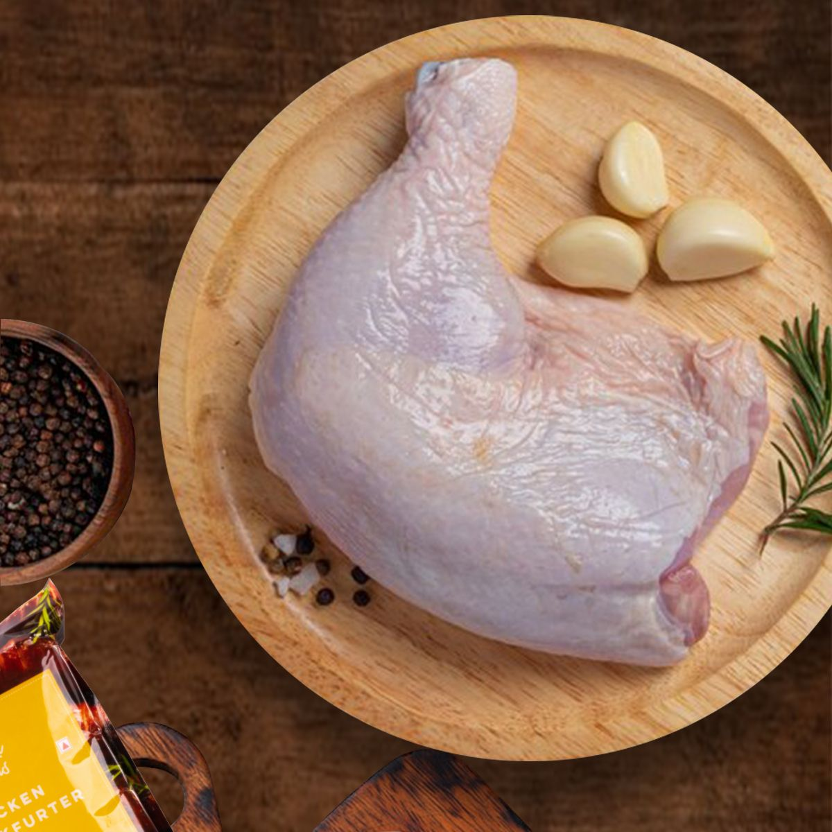 Chicken breast and thigh on white background